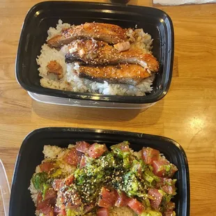 Ahi tuna &amp; teriyaki salmon plates