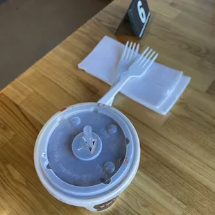 A drink and our order number