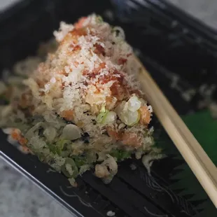What was left of the crunchy roll