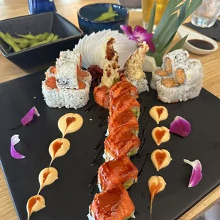 Spicy Salmon Roll  Spicy Tuna Roll  Ruby Dragon Roll