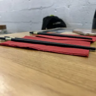 chopsticks on a table