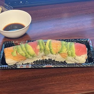 Rainbow Roll with salmon inside! So Good