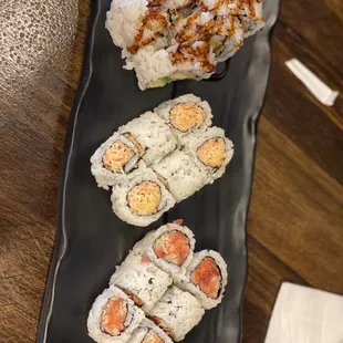R56. Shrimp Tempura R59. Spicy Salmon Roll with Crunch