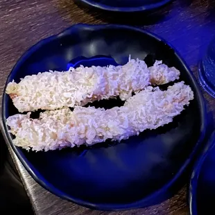 two plates of food on a table