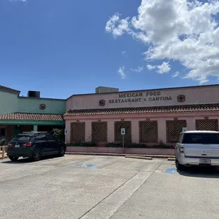 Front of establishment parking lot