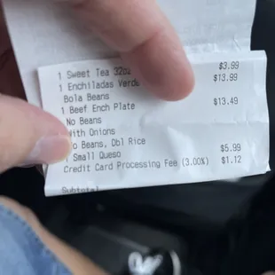 Getting nickeled and dimed with a 3% credit card fee at Kiko&apos;s in Corpus Christi.