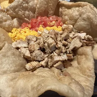 Taco Salad with Shredded Chicken