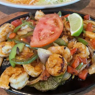 Shrimp fajitas