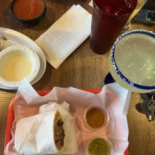 Carne Asada Street Burrito &amp; House Margarita