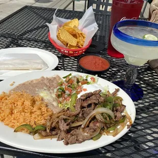 Lunch size steak fajitas