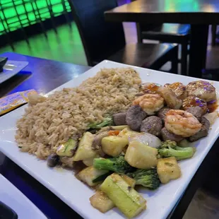 Hibachi scallops and steak