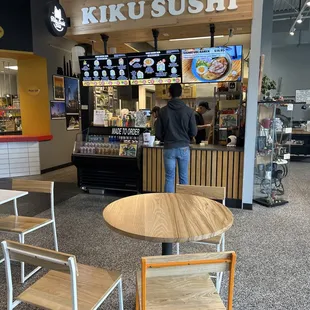 The sushi place is a walk up vender inside Bubbly Food Hall just outside New Albany.