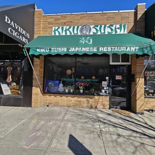 Outside the restaurant.