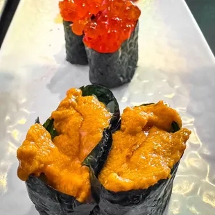 three different types of sushi