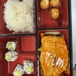 Kitchen lunch box salmon teriyaki