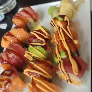 Out of control and Lobster rainbow roll