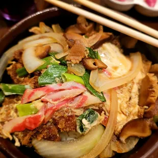 Dinner @Kikuya last eve; 7/11/2023. I ordered Pork KatsuDon. I liked it, but lacking more of the sauce on da rice, Imo. Filling meal.Mahalo.