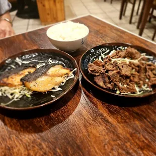 @Dinner @Kikuya; 2/19/2024. Hubby David (3) Combo Meal. He ordered Miso Butterfish (he enjoyed it!!), but the Meat was Wrong order, Yikes!