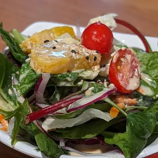 Side salad with lunch special chirashi