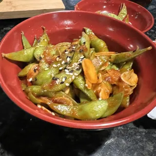 Spicy Garlic Edamame