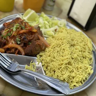 Goat meat plate.