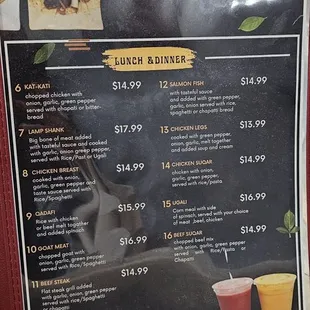 menu