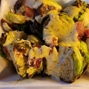 Roasted Brussels on the small plates menu.  Delish.