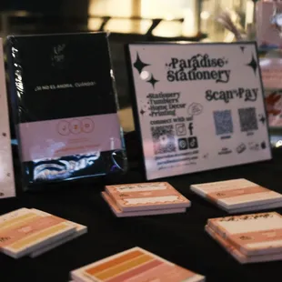 Our stationery set up for the business mixer!
