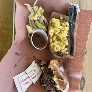 Chopped brisket and smoked Mac