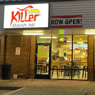 the front of a restaurant