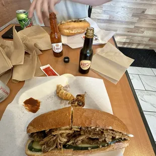 Potstickers and Braised Pork Belly Banhmi