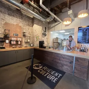 a man working behind the counter