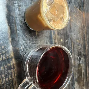 Dirty horchata, hisbiscus tea