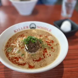 a bowl of soup on a table