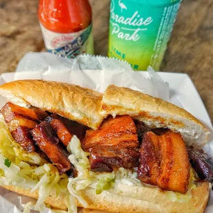 Pork belly po boy