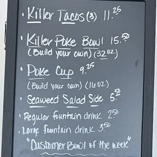 menu