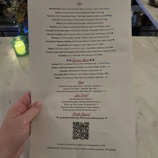 menu