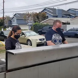 Cooking it up! And COVID safe!