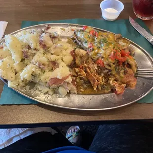 Smothered chicken red skin garlic butter potatoes