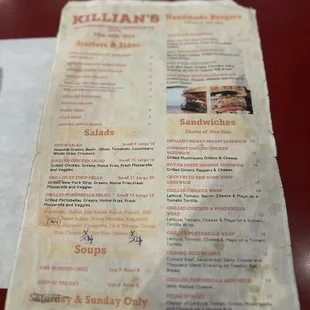 burritos and wraps, menu