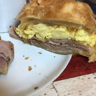 Croissant Sandwich so much ham- delicious!
