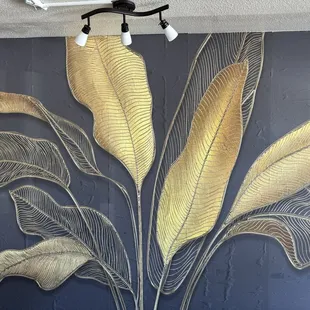 Beautiful wall mural from floor to ceiling.