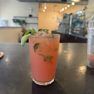 Strawberry basil lemonade