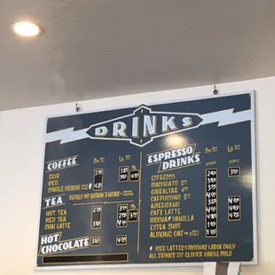 Drink menu