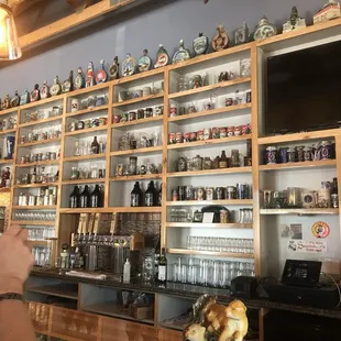 shelves of beer bottles