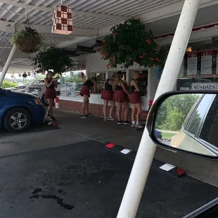 Service team. They are busy busy today.