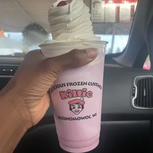 Custard topped Ice Cream