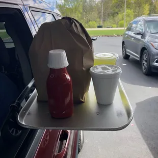 Everything served up and set up window-side