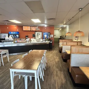 the inside of a restaurant