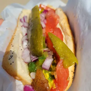Vegetarian Chicago Style Hot Dog